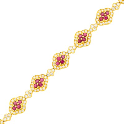 Lot 37 - Cartier Gold, Ruby and Diamond Bracelet