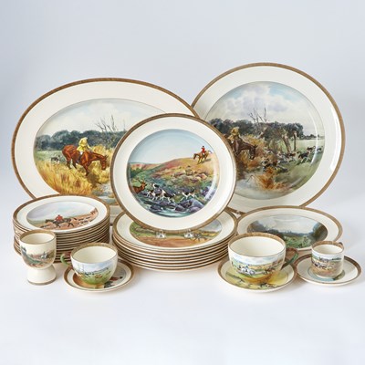 Lot 167 - Assembled W.T. Copeland & Sons Porcelain "Hunt" Dinner Service
