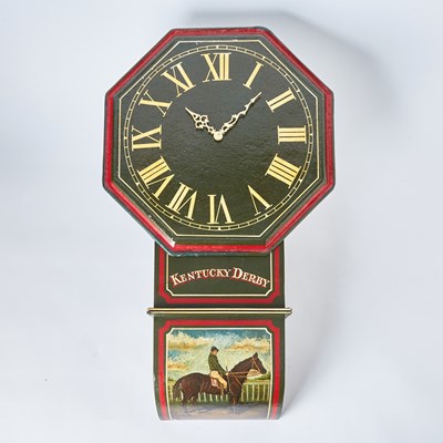Lot 164 - "Kentucky Derby" Painted Wood Wall Clock