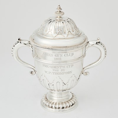 Lot 79 - Edward VII Britannia Standard Silver Gun Club Trophy Cup and Cover