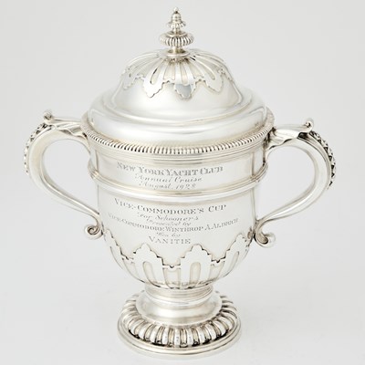 Lot 80 - George V Britannia Silver Yachting Trophy Cup and Cover, Presented to H.P. Whitney's Vanitie