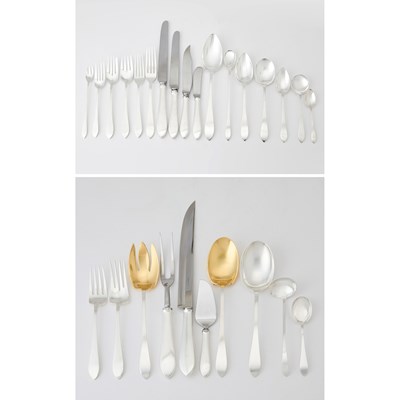 Lot 108 - Tiffany & Co. Sterling Silver "Faneuil" Pattern Flatware Service
