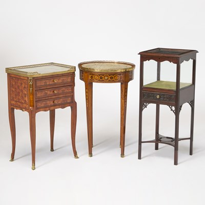 Lot 271 - Two Louis XVI Style Marble Top Occasional Tables