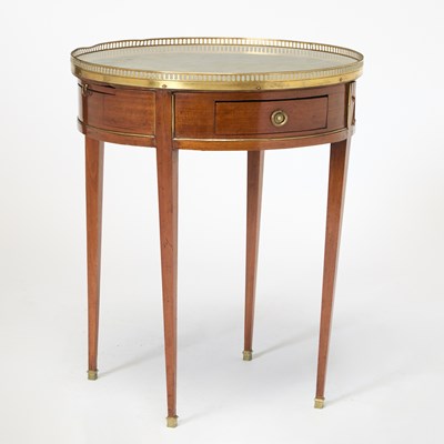 Lot 269 - Louis XVI Marble Top Mahogany Bouillotte Table
