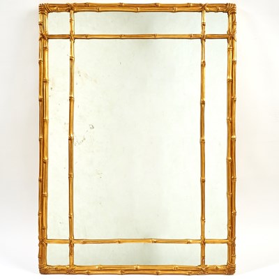 Lot 261 - Regency Style Giltwood Faux Bamboo Mirror