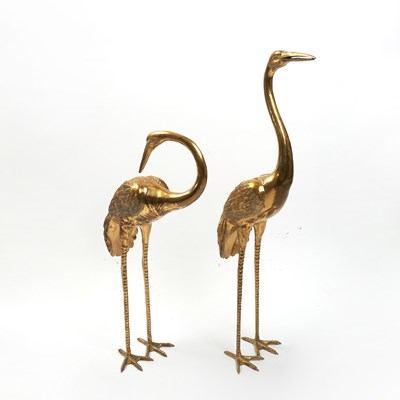 Lot 266 - Pair of Brass Figures of Cranes
