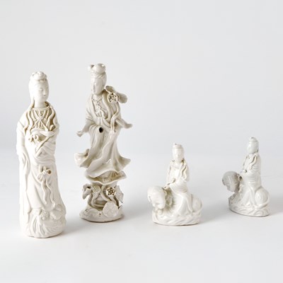 Lot 142 - Four Chinese Blanc de Chine Porcelain Figures