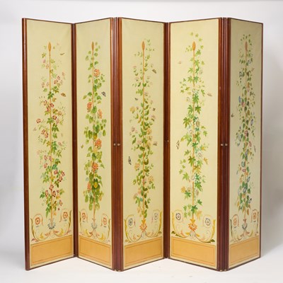 Lot 168 - Painted Six Panel Screen