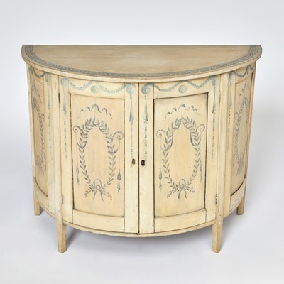 Lot 242 - Louis XVI Style Painted Demilune Cabinet