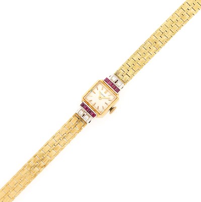 Lot 2261 - Concord Two-Color Gold, Ruby and Diamond Wristwatch