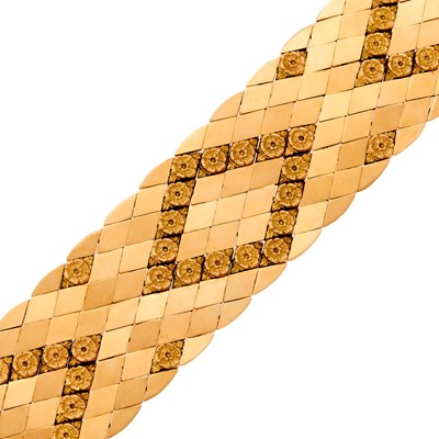 Lot 1061 - Wide Gold Bracelet