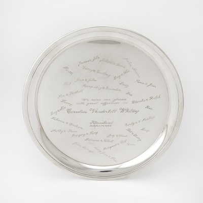Lot 93 - American Sterling Silver Salver Presented to C.V. Whitney