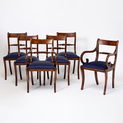 Lot 639 - Set of Fourteen Regency Style Mahogany Dining Chairs