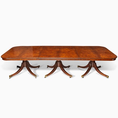 Lot 657 - George III Style Mahogany Triple Pedestal Dining Table