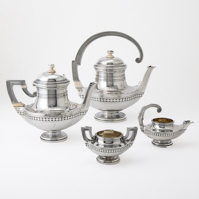 Lot 1158 - Gustav Keller Silver Tea and Coffee Service