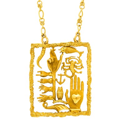Lot 164 - Eric de Kolb Gold Pendant-Necklace