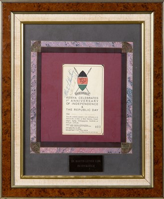 Lot 130 - Signed by Martin Luther King while in Sweden to receive the Nobel Peace Prize