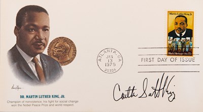 Lot 131 - Coretta Scott King signed first day cover