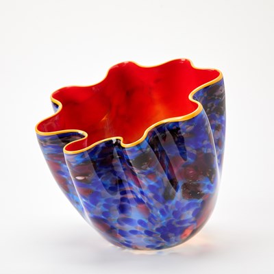 Lot 400 - Dale Chihuly Blown Glass "Pacific Sunrise" Macchia With Yellow Lip Wrap