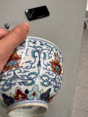 Lot 83 - A Chinese Doucai Porcelain Bowl