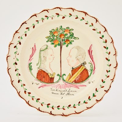 Lot 495 - Dutch Decorated Orangist Leeds Creamware Plate