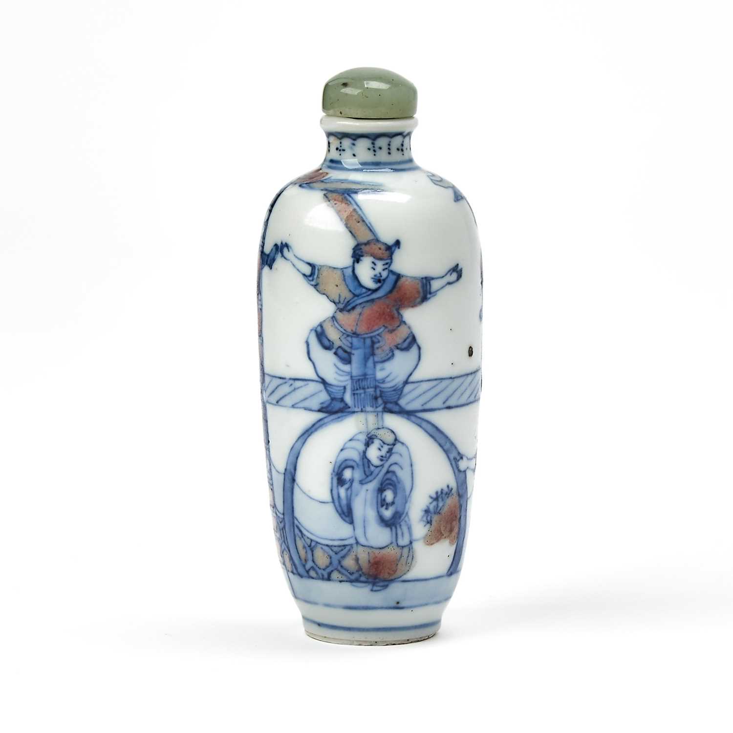 Lot 5 - A Chinese Blue and Copper Red Porcelain Snuff Bottle