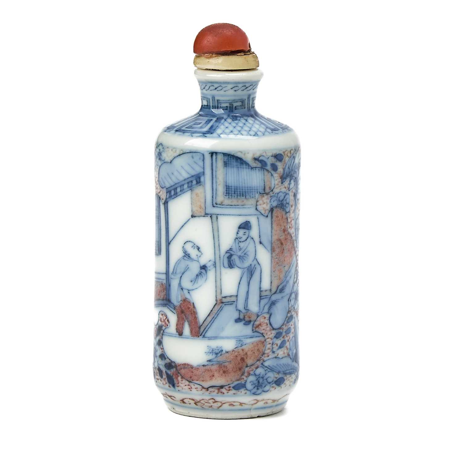 Lot 6 - A Chinese Blue and Copper Red Porcelain Snuff Bottle