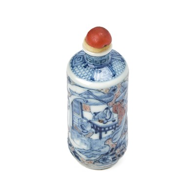 Lot 6 - A Chinese Blue and Copper Red Porcelain Snuff Bottle