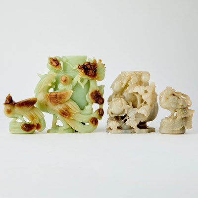 Lot 32 - Two Chinese Carved Jade Vase and Cover