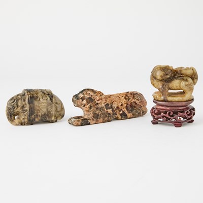 Lot 437 - Three Chinese Ming-Style Jade Carvings