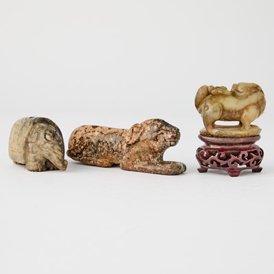 Lot 44 - Three Chinese Ming-Style Jade Carvings