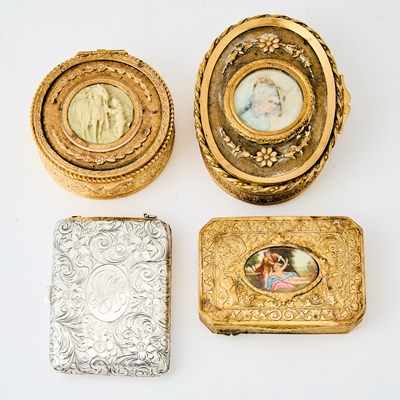 Lot 187 - Group of Three French Gilt-Metal Trinket Boxes