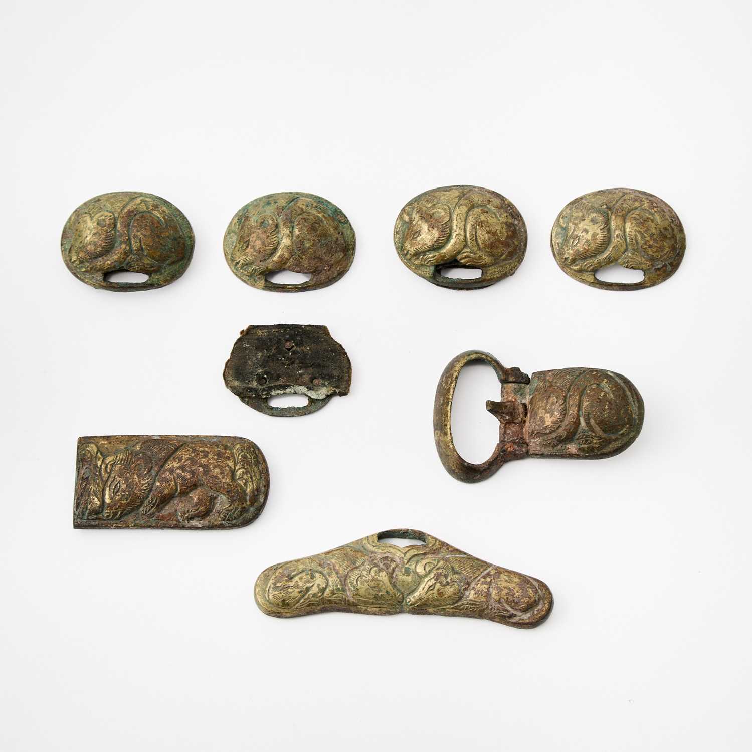Lot 62 - A Set of Chinese Gilt Bronze Belt Fittings