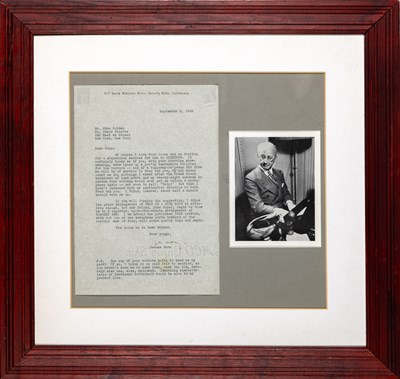 Lot 245 - Jerome Kern typed letter signed