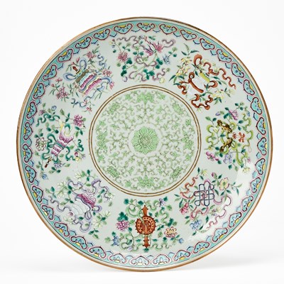 Lot 251 - A Large Chinese Porcelain 'Baijixiang' Dish