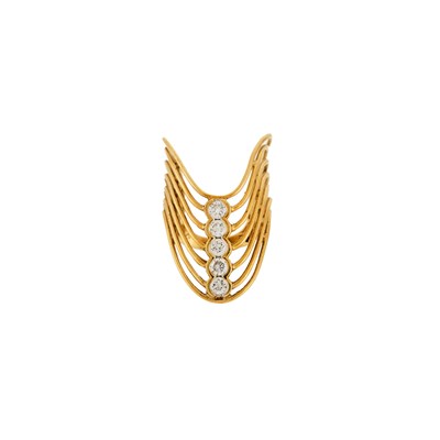 Lot 1030 - Gold and Diamond Seven-Row Ring