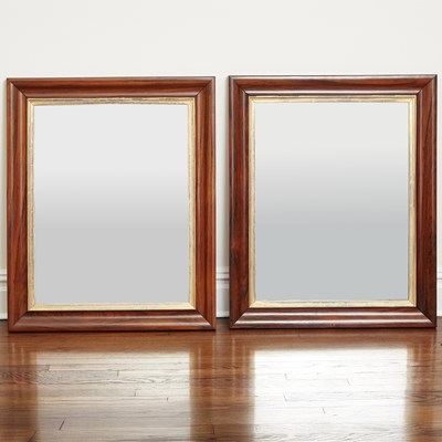 Lot 266 - Pair of Parcel-Gilt Rosewood Mirrors