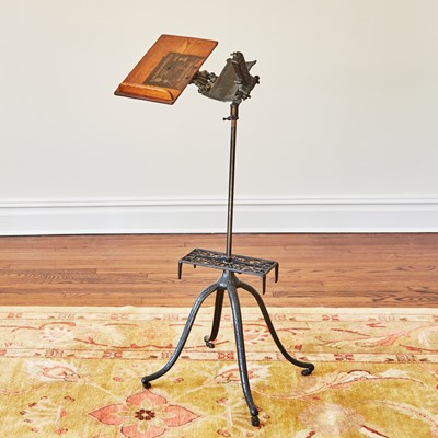 Lot 92 - Iron and Wood Book Stand