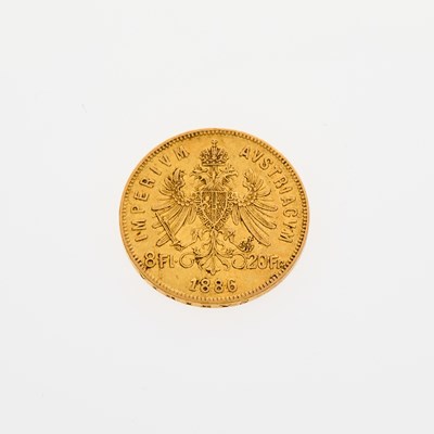 Lot 48 - Austria. 1886 Eight Florin/20 Francs. About Uncirculated.