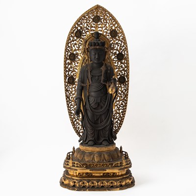 Lot 349 - A Large Japanese Parcel Giltwood Figure of Juichi-men Kannon