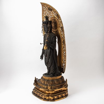 Lot 349 - A Large Japanese Parcel Giltwood Figure of Juichi-men Kannon