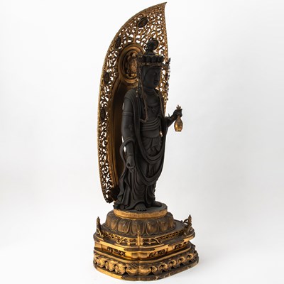 Lot 349 - A Large Japanese Parcel Giltwood Figure of Juichi-men Kannon