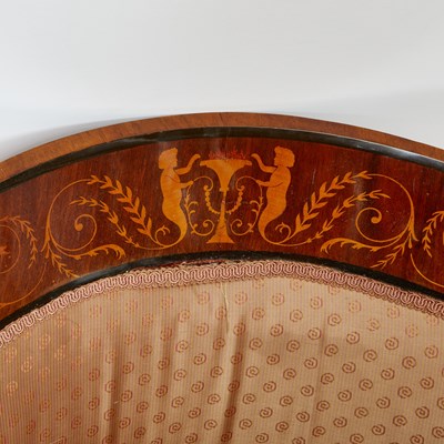 Lot 157 - Pair of Continental Neoclassical Inlaid Mahogany Armchairs