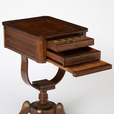 Lot 171 - Regency Brass-Mounted Rosewood Work Table