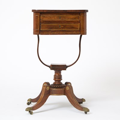Lot 171 - Regency Brass-Mounted Rosewood Work Table