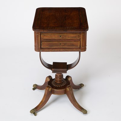 Lot 171 - Regency Brass-Mounted Rosewood Work Table