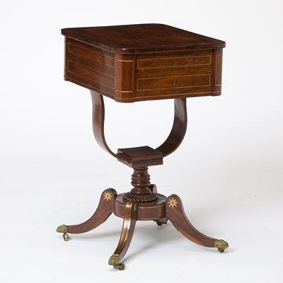 Lot 171 - Regency Brass-Mounted Rosewood Work Table
