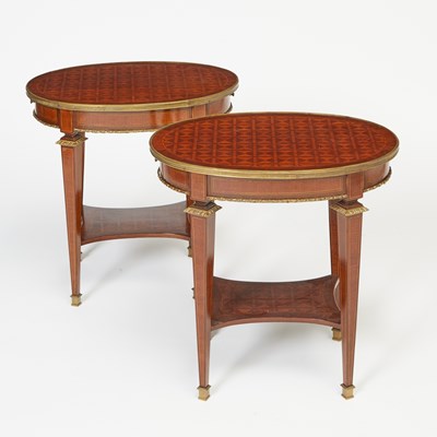 Lot 286 - Louis XVI Style Parquetry Kingwood Side Tables