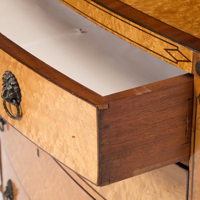 Lot 172 - Regency Inlaid Bird's Eye Maple Bowfront Chest of Drawers