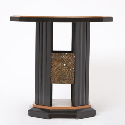 Lot 241 - French Art Deco Style Ebonized and Walnut Side Table